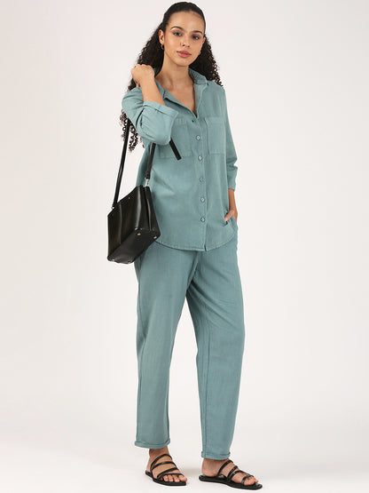 Teal Soft Linen shirt