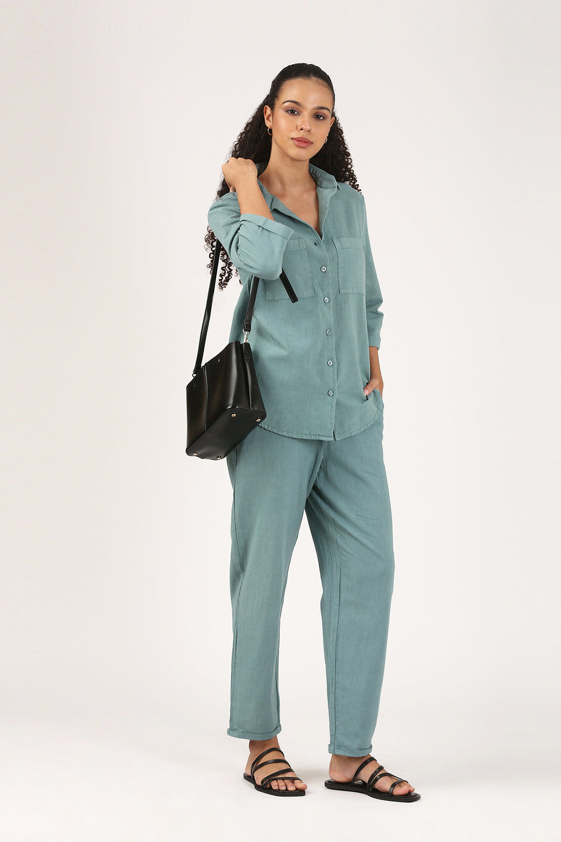 Teal Soft Linen Pant