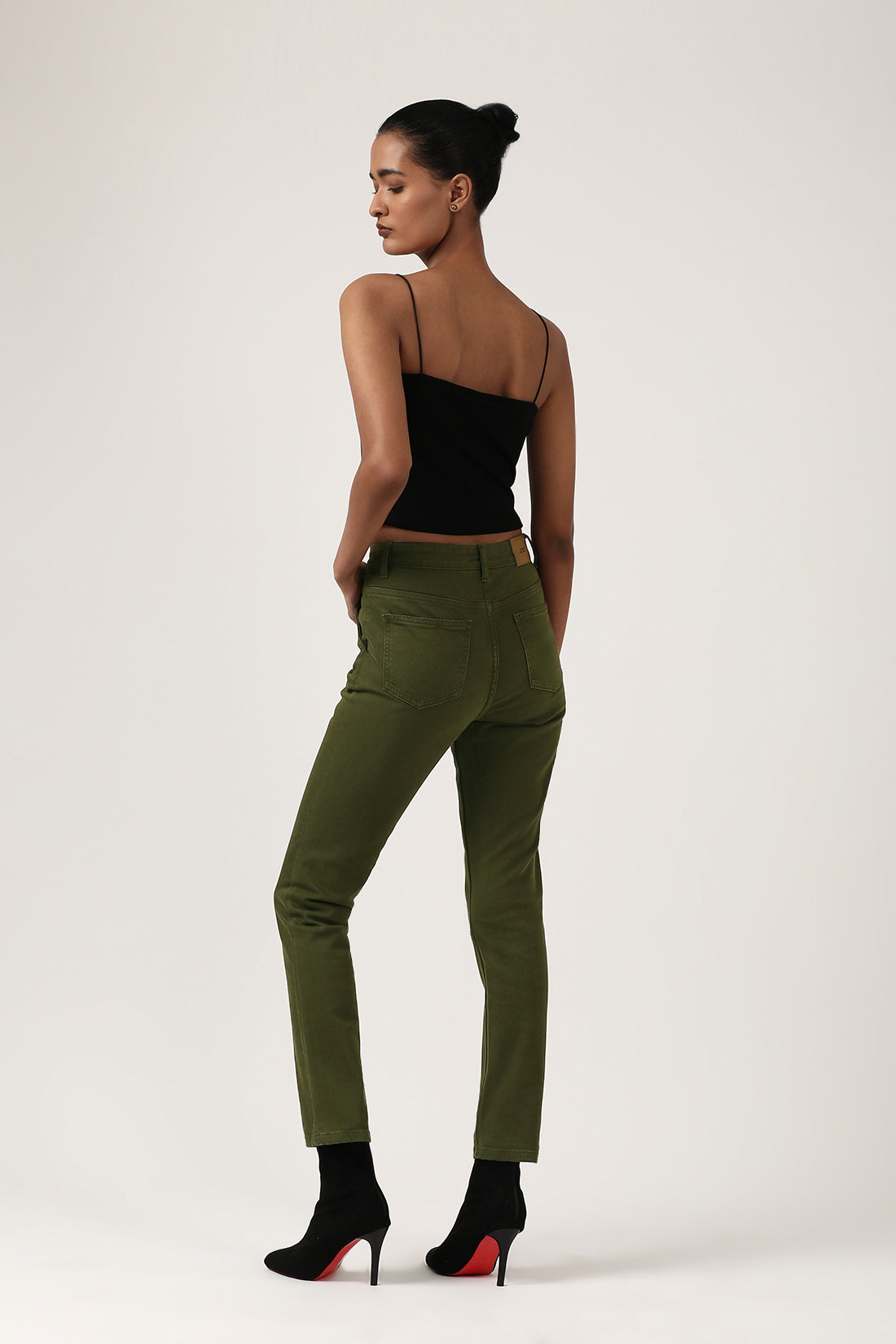 Olive Green Slim Fit Jeans