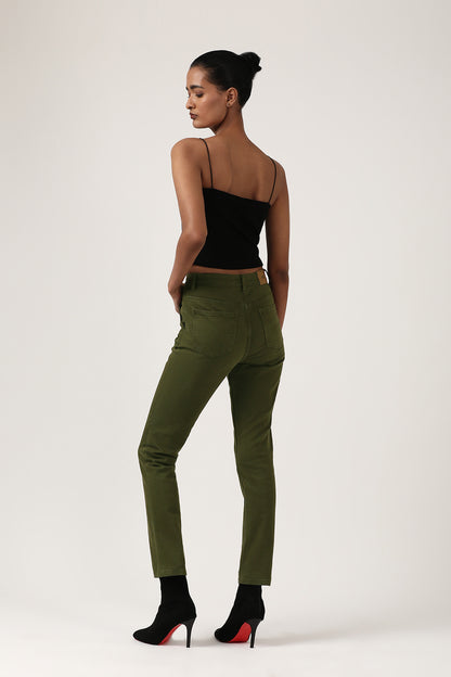 Olive Green Slim Fit Jeans