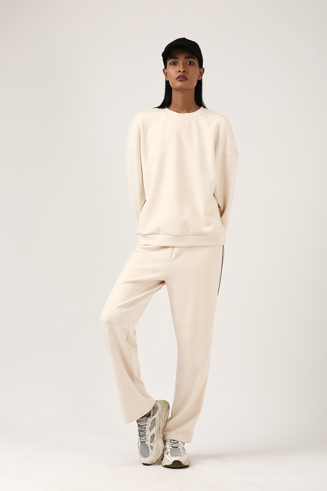 Beige Round Neck Sweatshirt