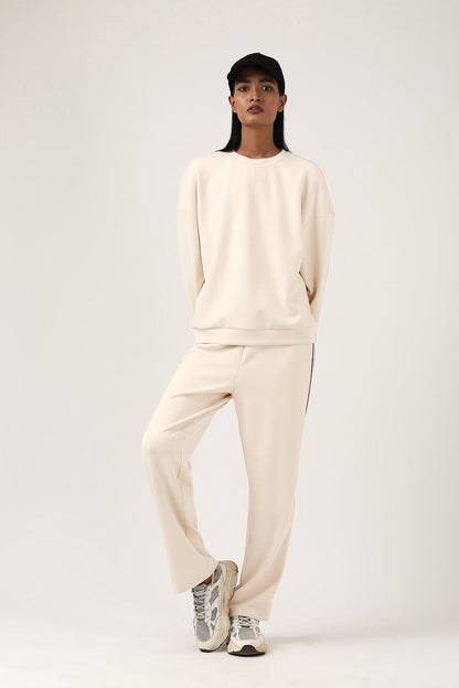 Beige Round Neck Sweatshirt