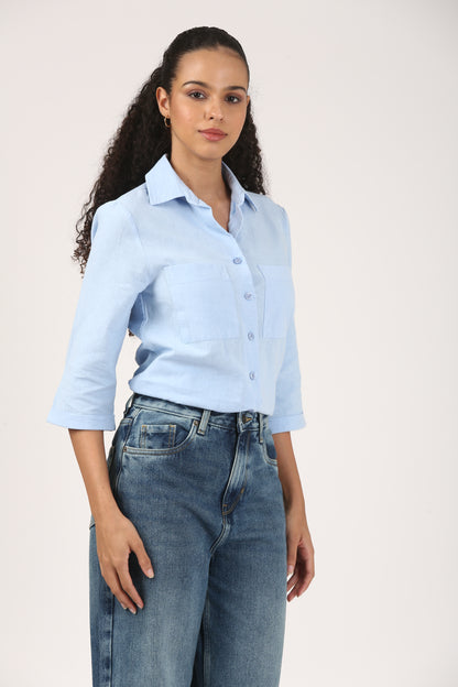 Cloud Blue Soft Linen shirt