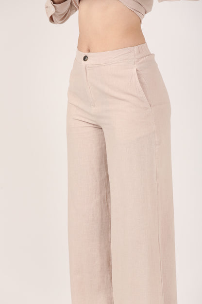 Linen Flare Pant - Dusty Pink