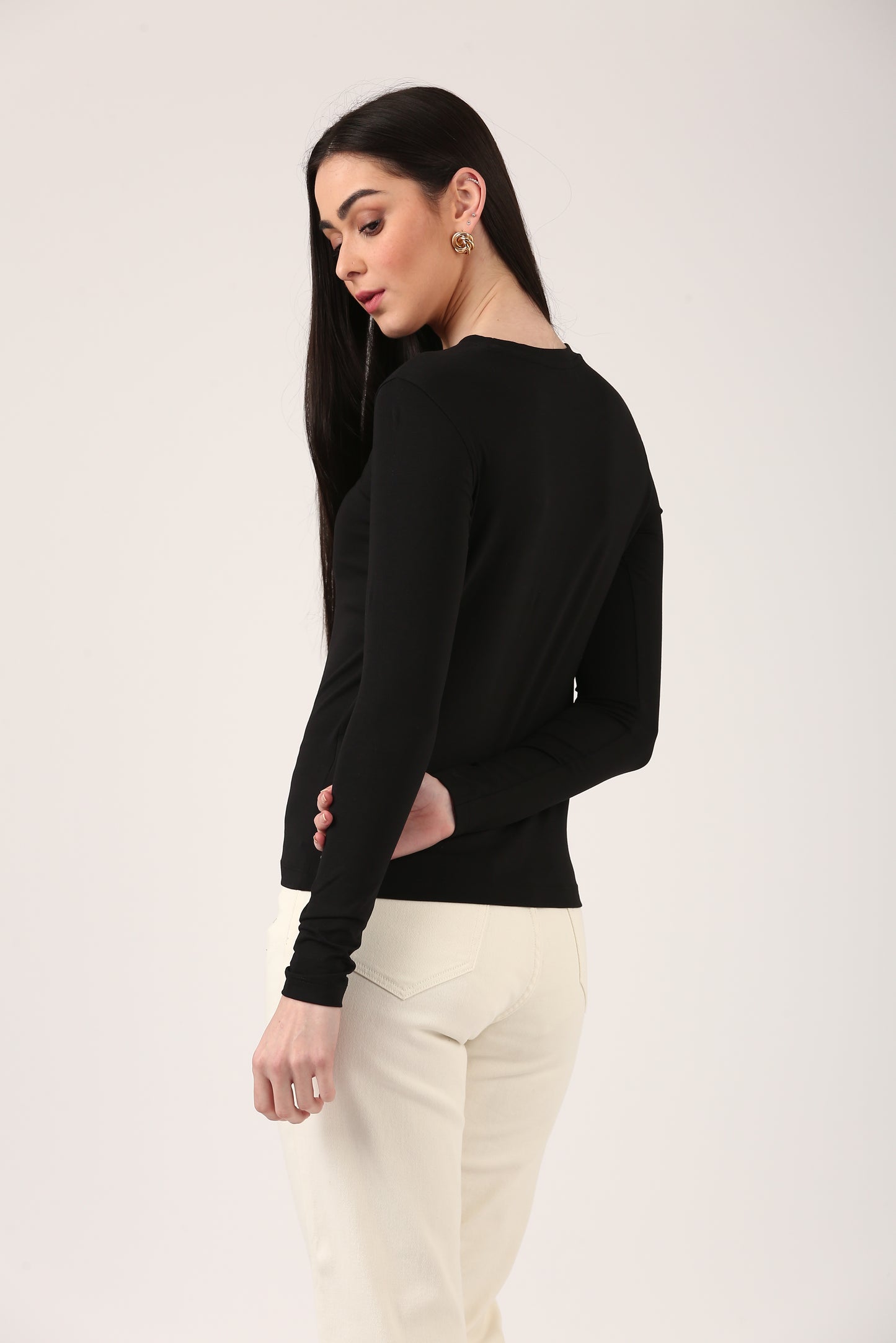 Black Luxe Long Sleeve Top