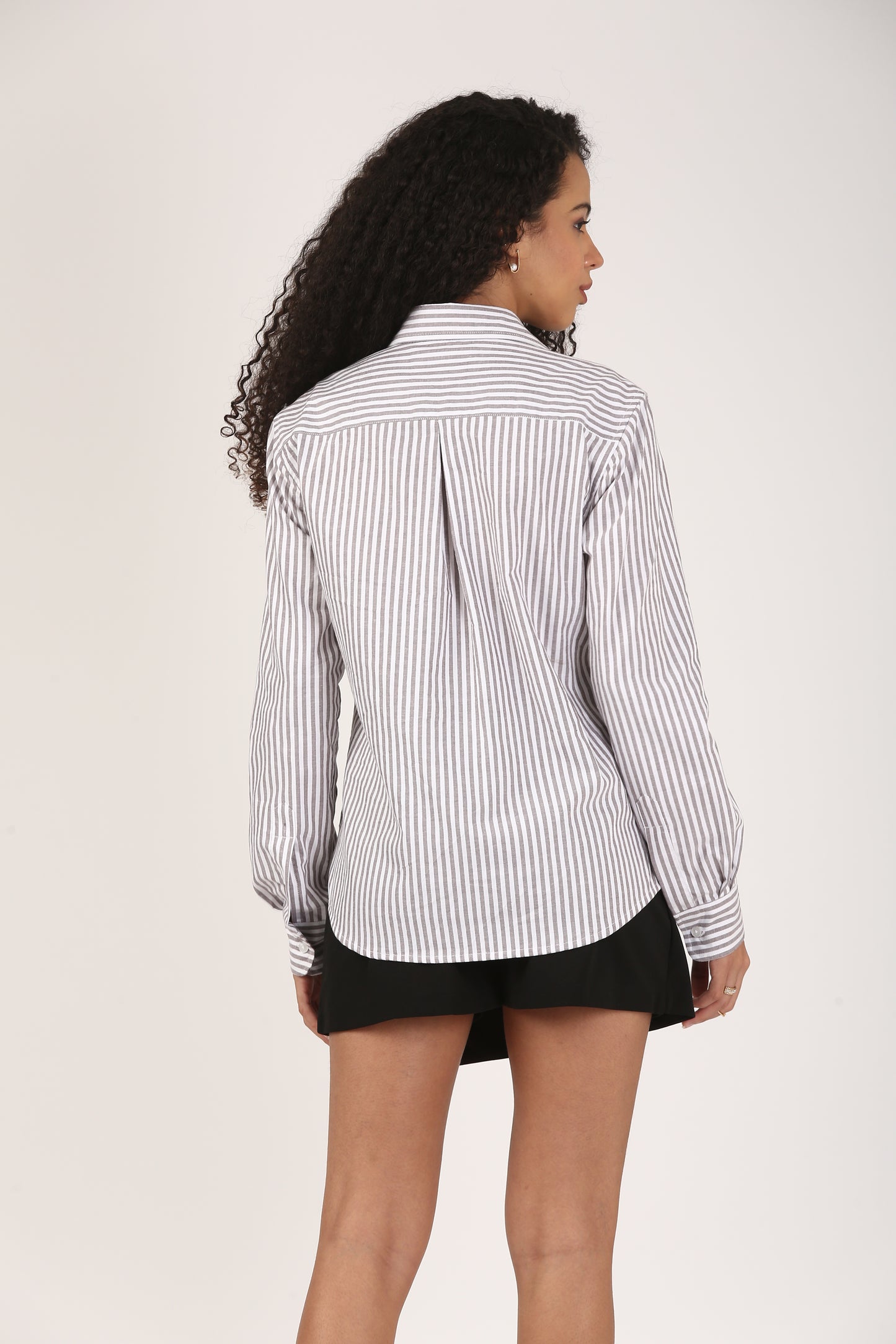 Stone Brown Oxford Boyfriend Shirt