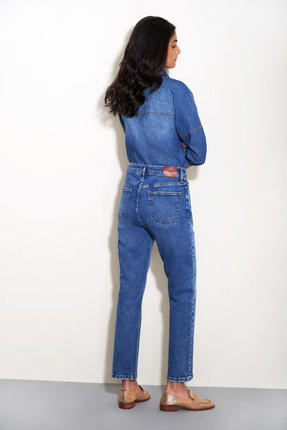 Mid Blue Straight Denim