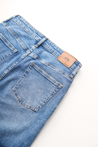 Mid Blue Straight Denim