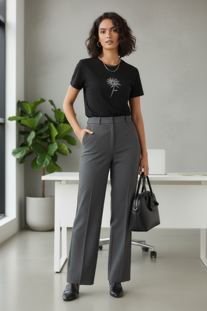 Hand Embroidered Black T-Shirt