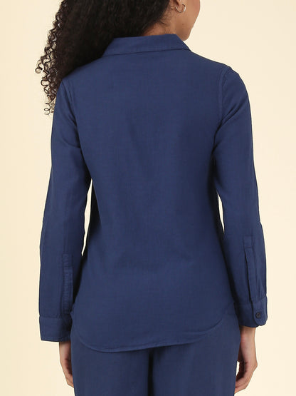 Linen Shirt Classic Fit - Midnight Blue