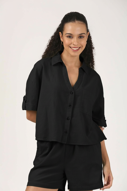 Black Linen Shirt