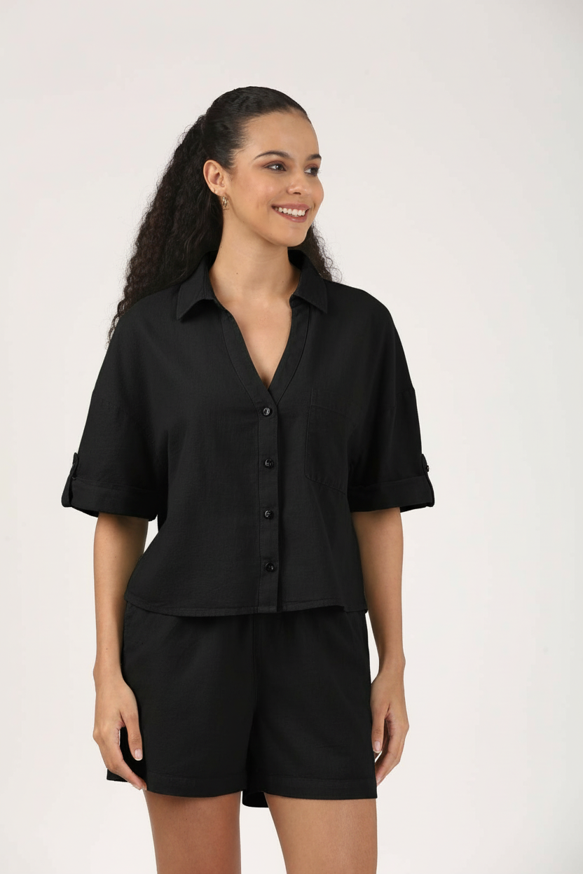 Black Linen Shirt