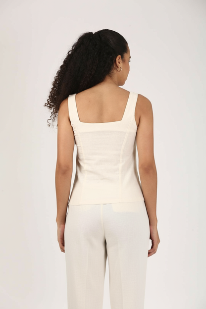 Ivory Linen Corset Top