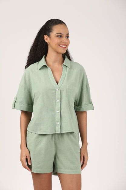 Sage Green Linen Shirt