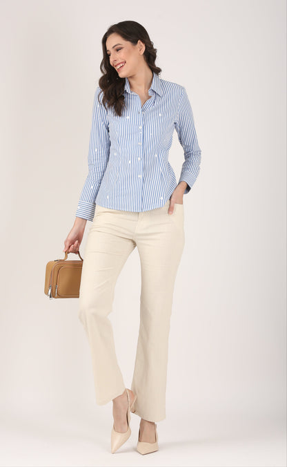Stone Soft Form Flare  Stretch Cotton Pant